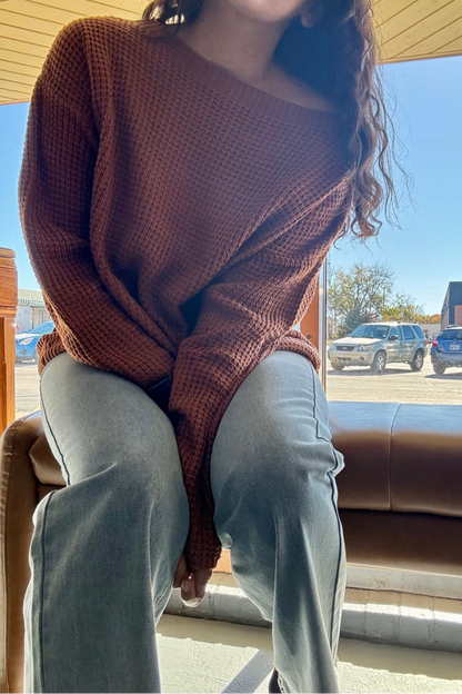 Women's Loose Fit Slant Neck Knit Top