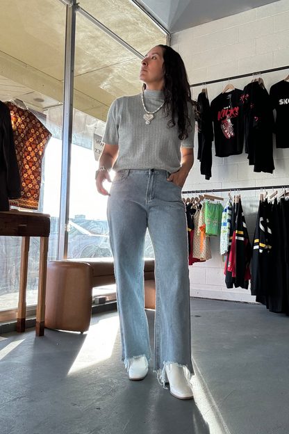 TRENDY WIDE LEG STRAIGHT LEG JEANS