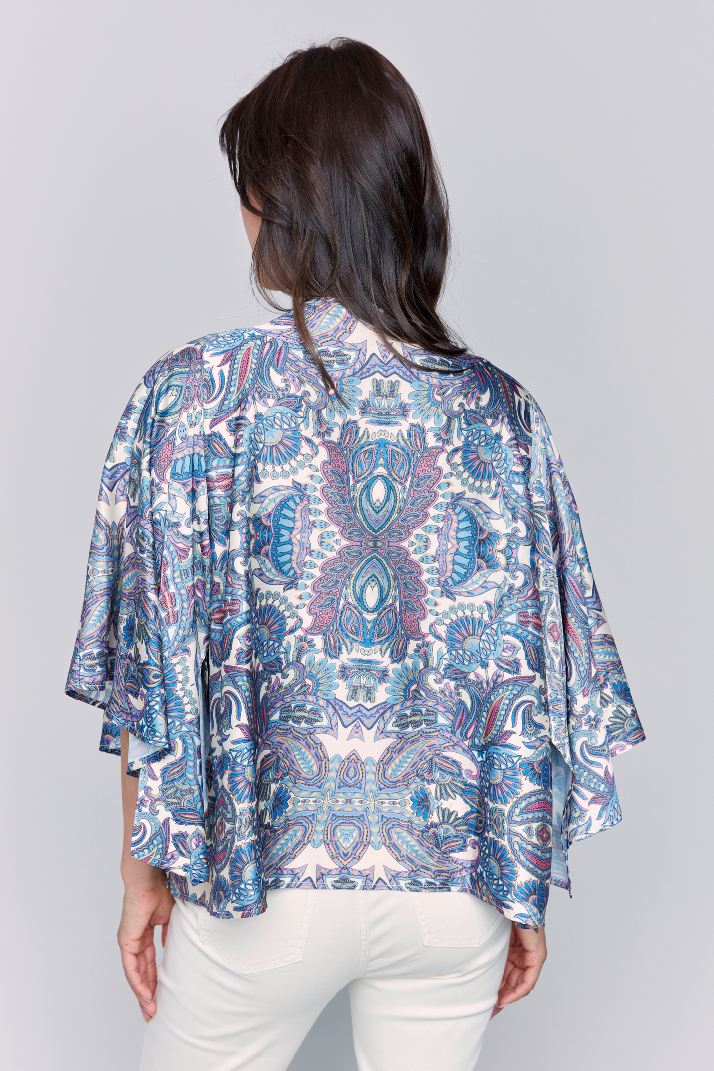 Printed Wide 3/4 Sleeves Kimono