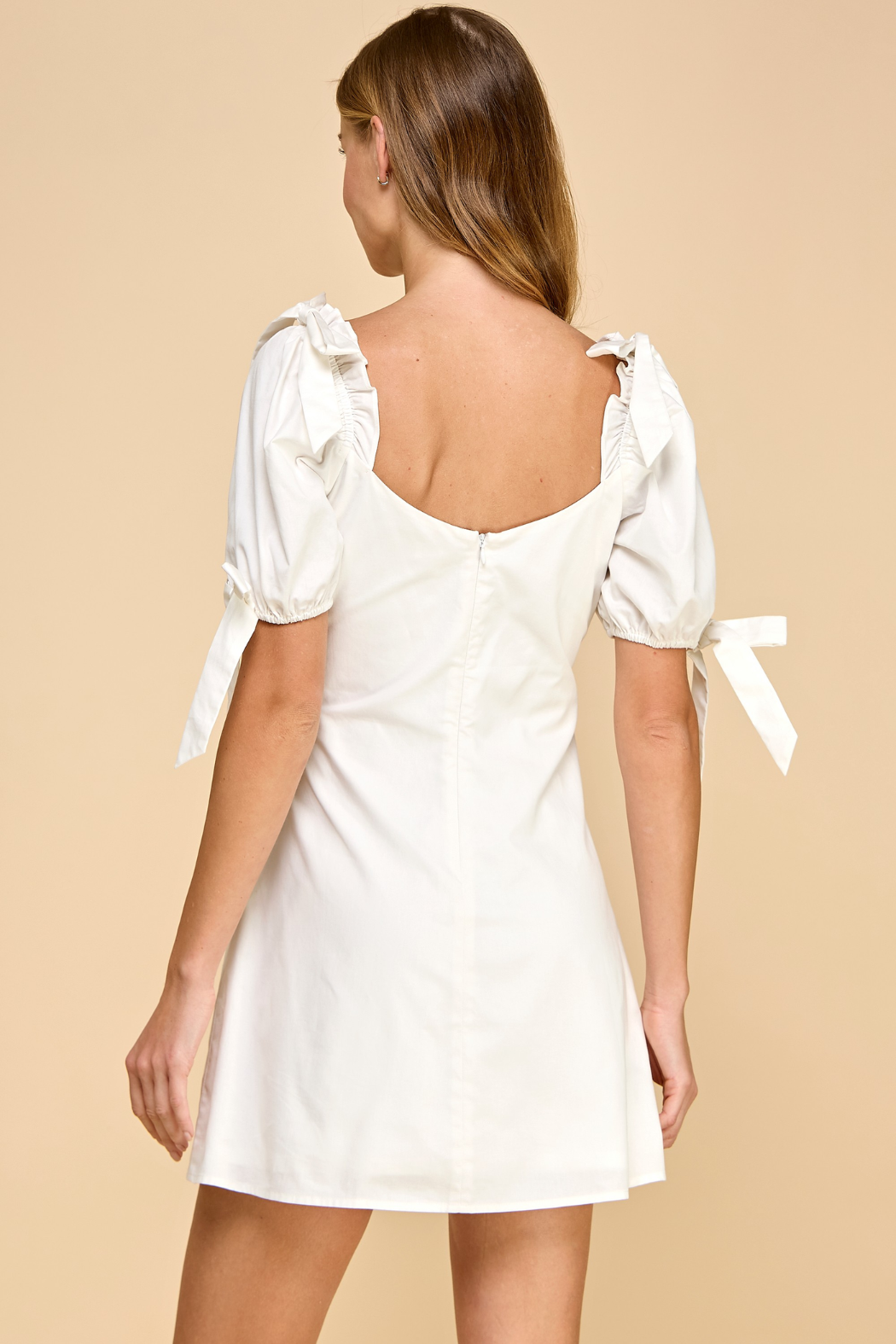 Puff Slv Bow Det Dress
