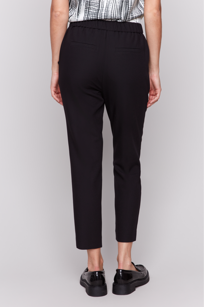 Crepe Pull On Cropped Pant with Pockets