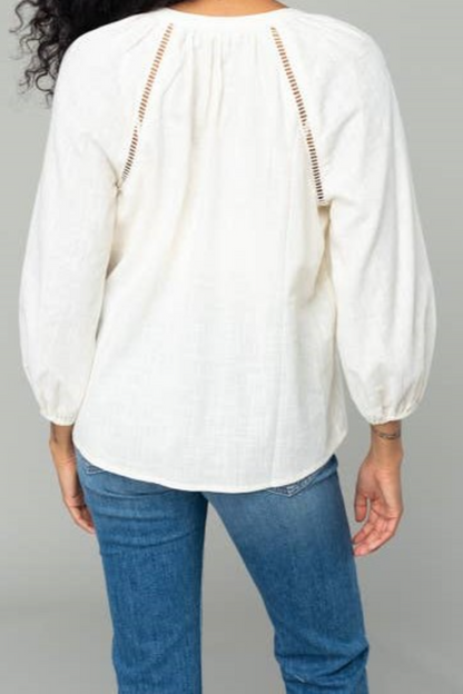 Floral Embroidered Long Sleeve Blouse