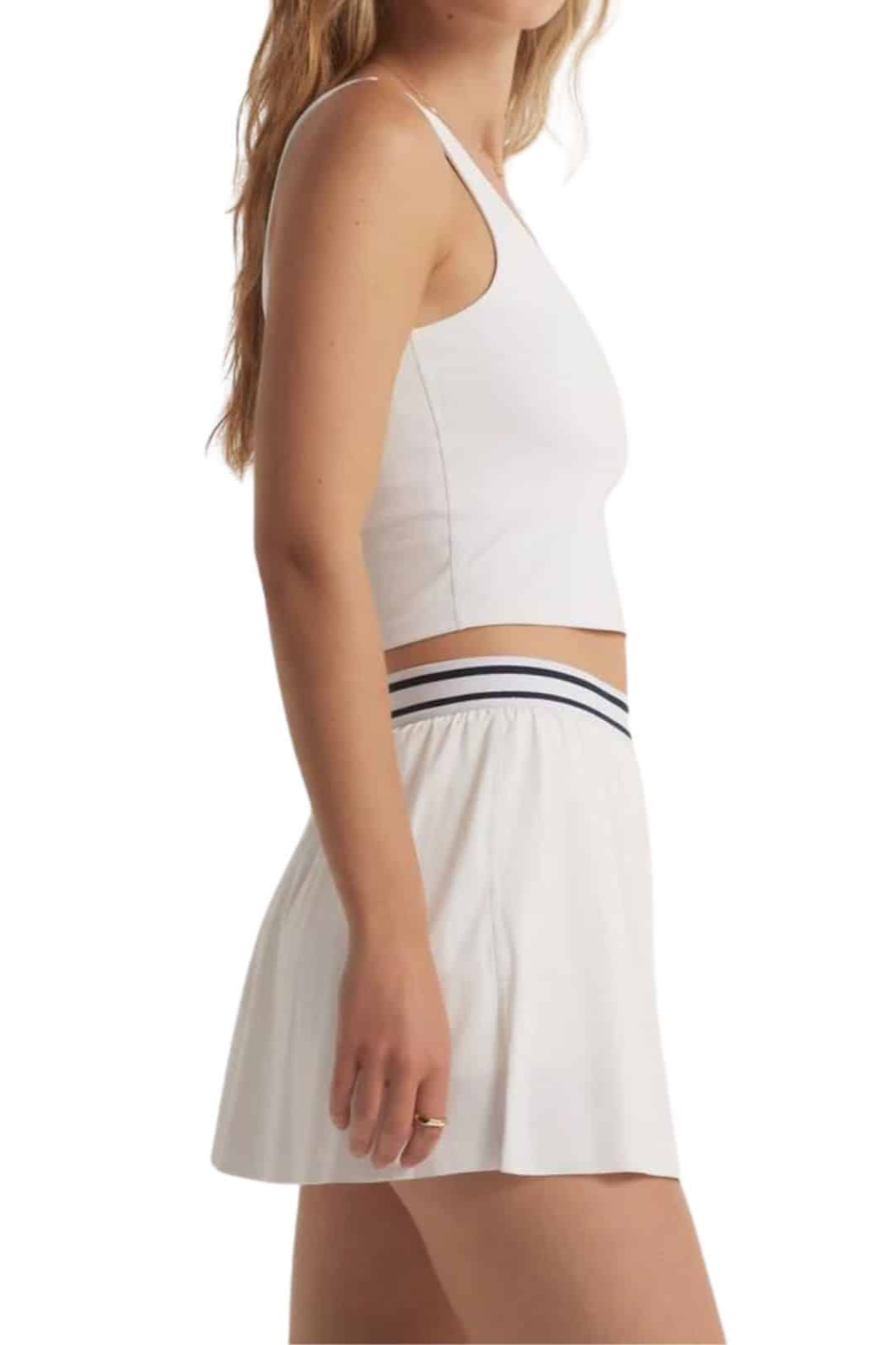 V-Neck Longline Tank White