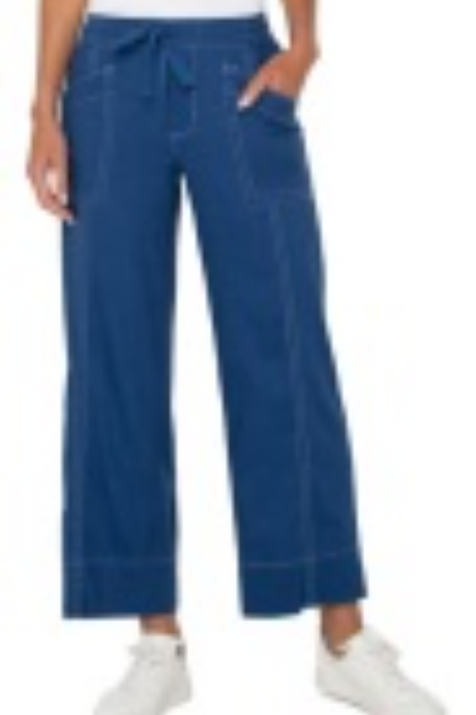 Pull On Draw String Wide Leg Pant