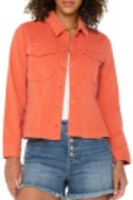 Peplum Hem Trucker Jacket