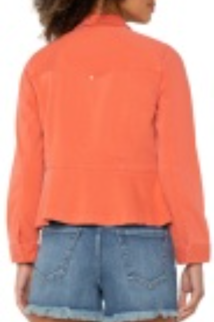 Peplum Hem Trucker Jacket
