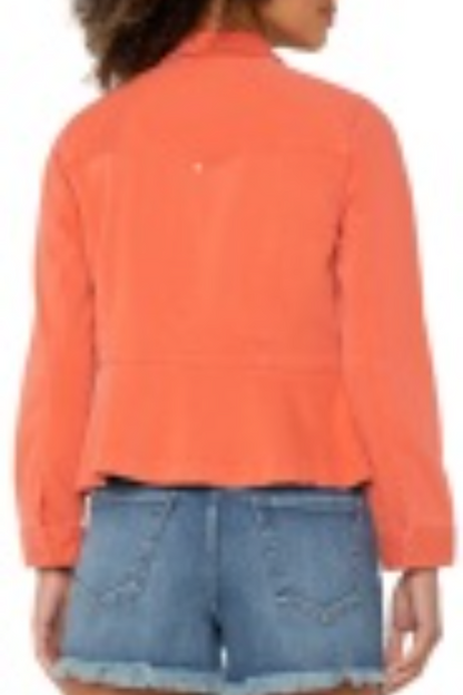 Peplum Hem Trucker Jacket