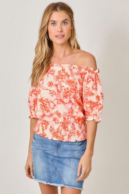 Floral Print Off Shoulder Top