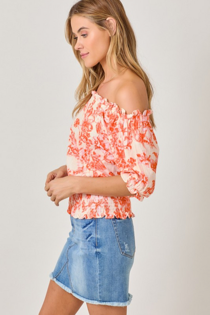 Floral Print Off Shoulder Top