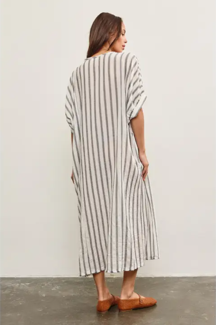 Front Button Tied Tunic Dress