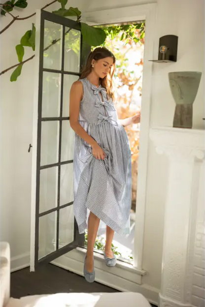 Stripe Bow Tie Front Dress