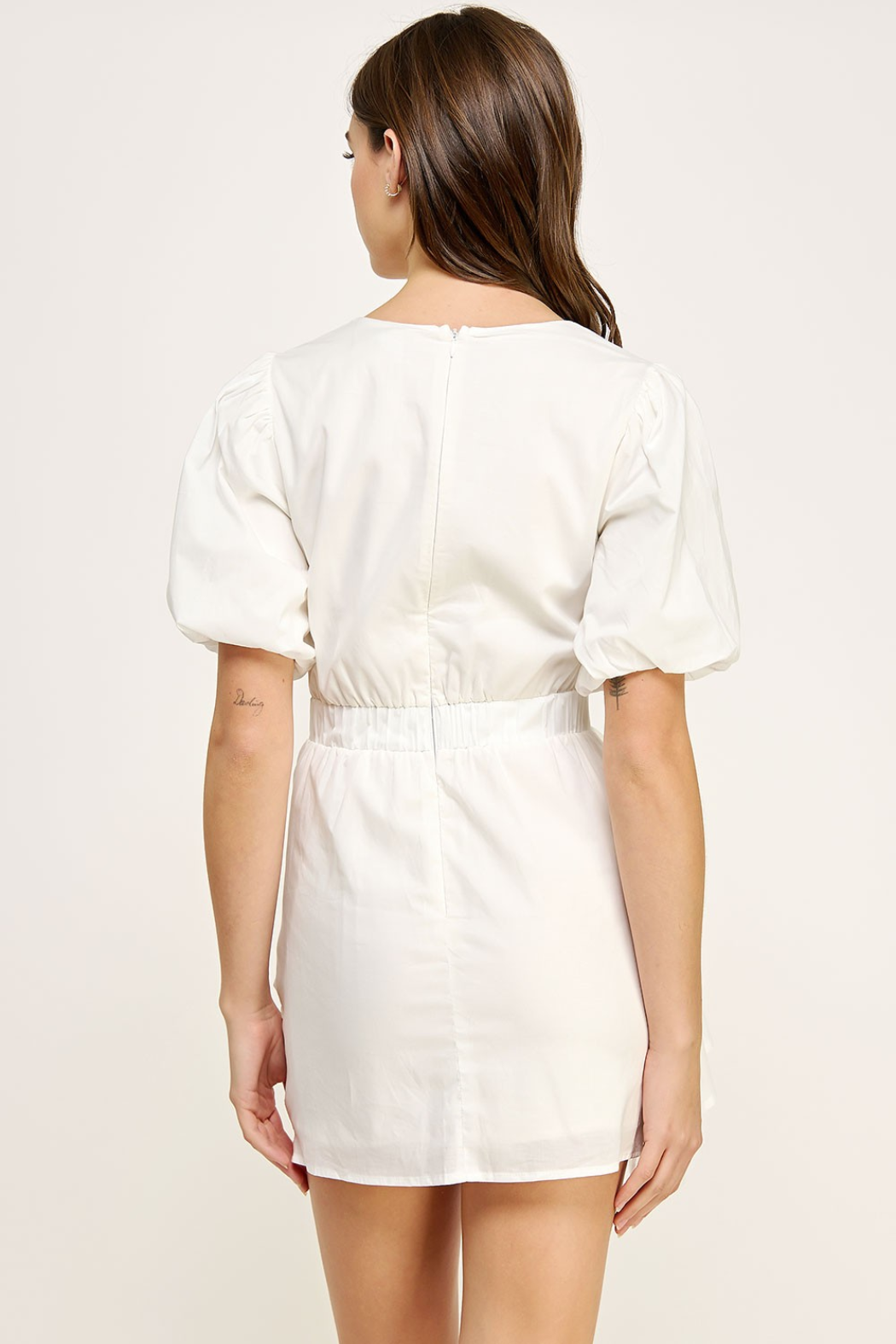 Puff Slv Ruched Dress