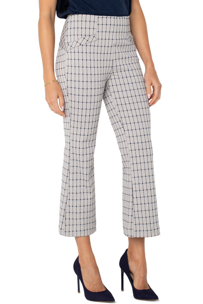 Stella Kick Flare w/ Welt Pockets- Navy Taupe Grid