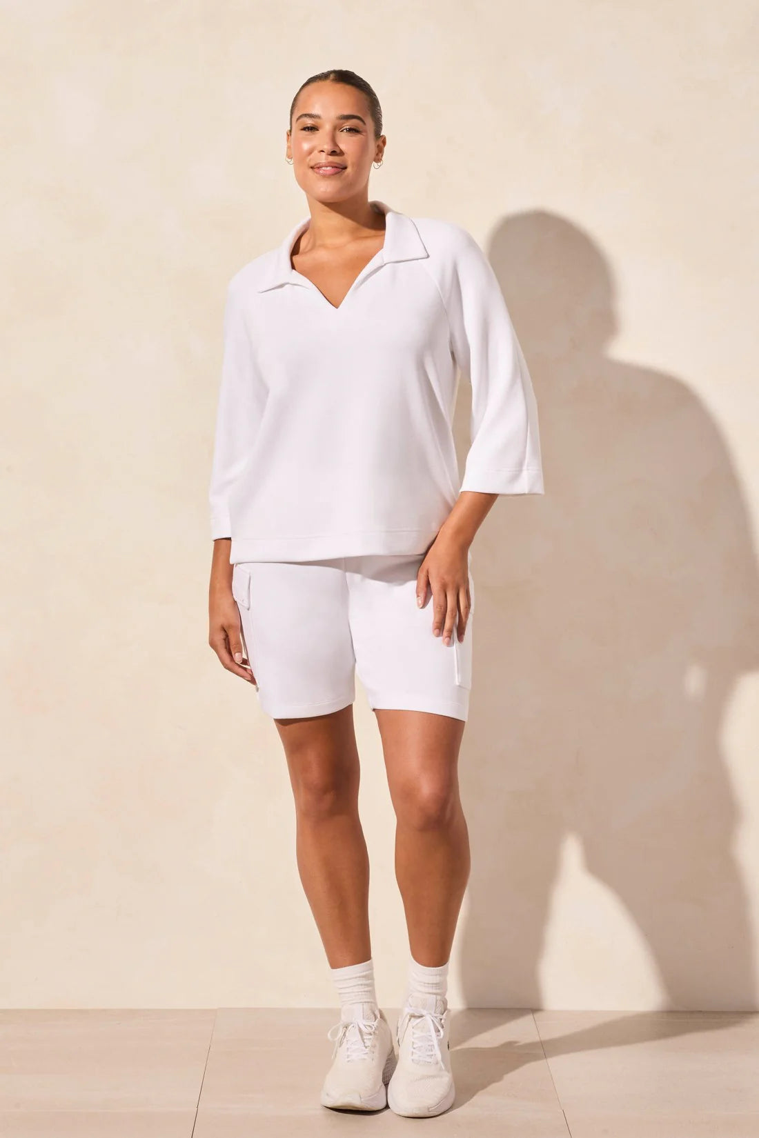 Techno Lux Johnny Collar Polo Top- White