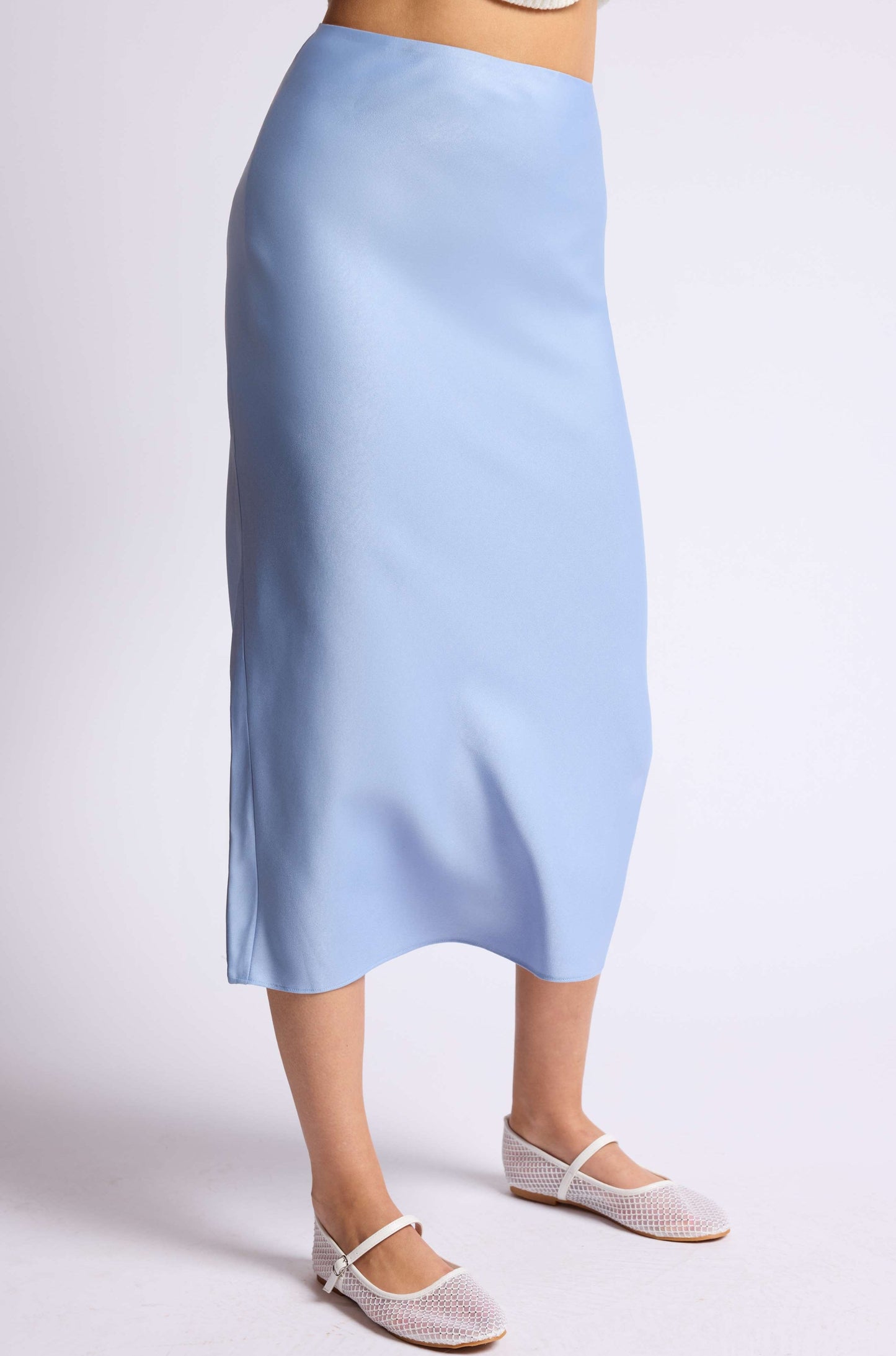 BIAS SATIN MIDI SKIRT