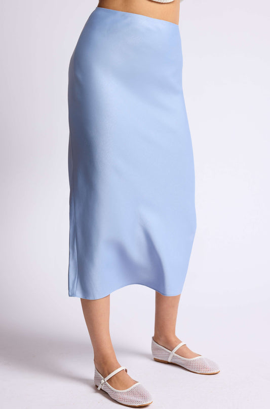 BIAS SATIN MIDI SKIRT
