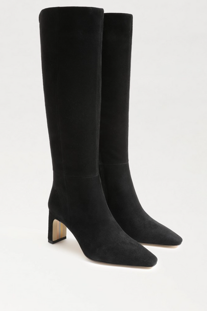 Sylvia Knee High Boot - Black Suede