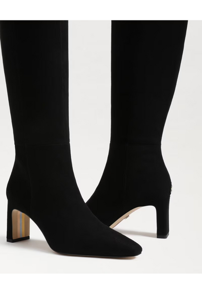 Sylvia Knee High Boot - Black Suede