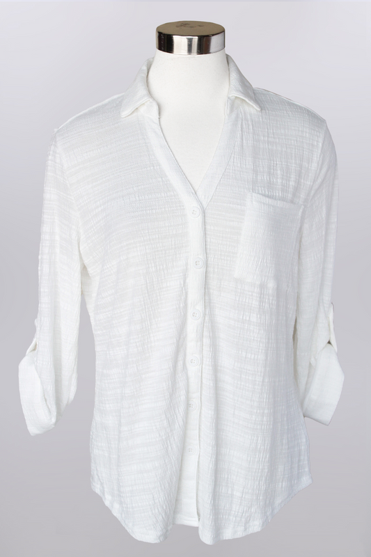 Collared Button Top Blouse
