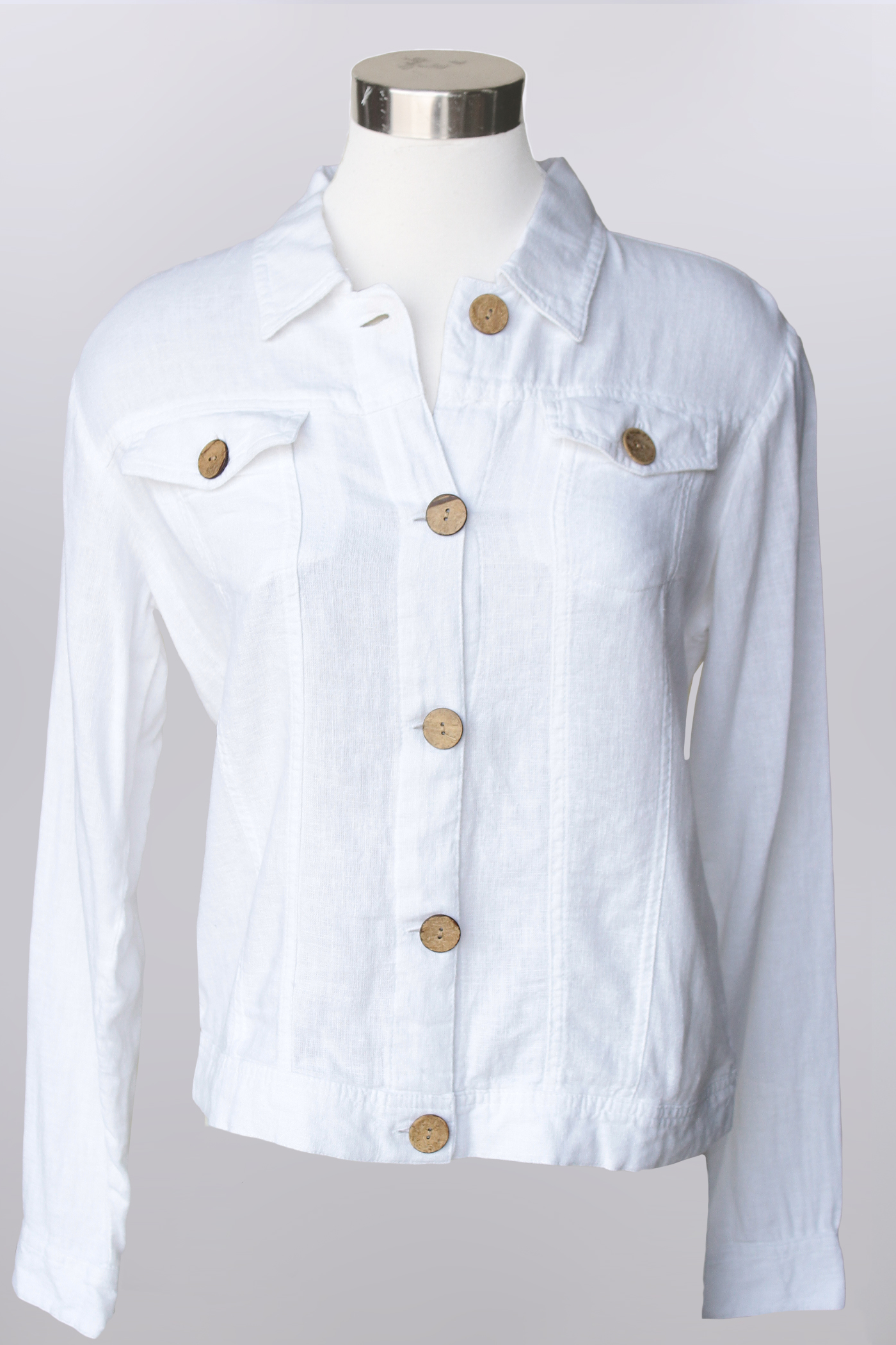 Linen Blend Button Up Jacket
