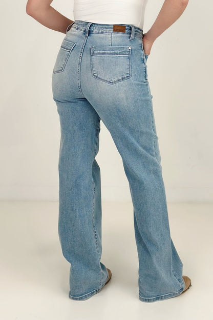 Judy Blue High Waist With Pocket Details Wide Leg Jeans