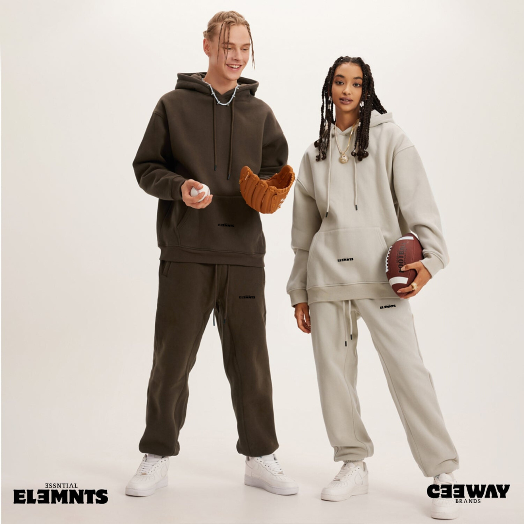 ESSNTIAL ELEMNTS Unisex 345G Fleece Loose Joggers