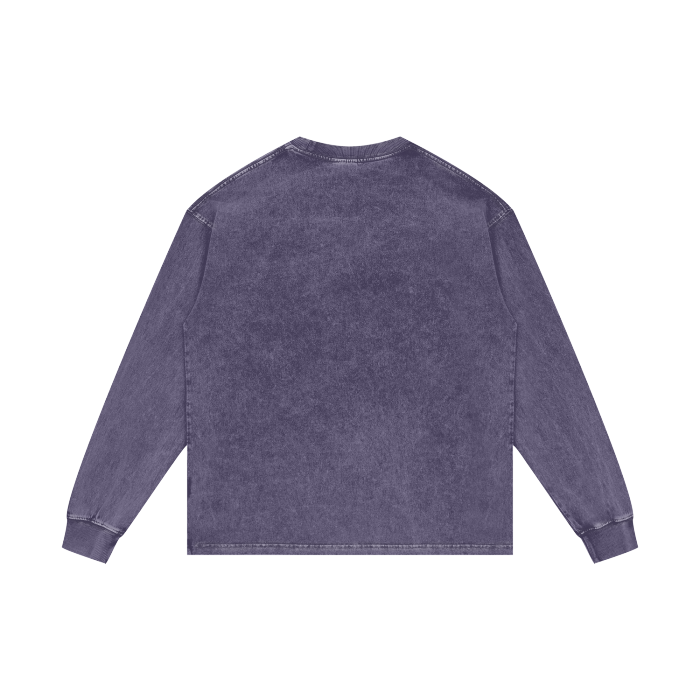 ESSNTIAL ELEMNTS Unisex 250G Acid Wash OS LS Tee