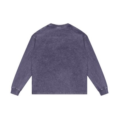 ESSNTIAL ELEMNTS Unisex 250G Acid Wash OS LS Tee