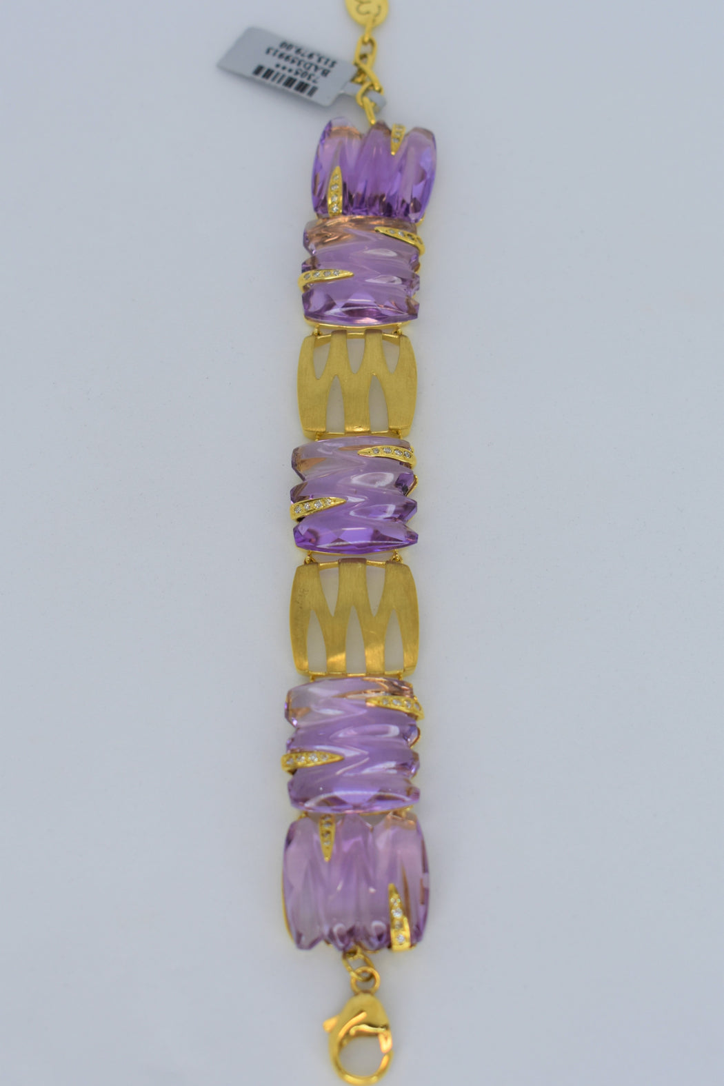 18kt Yellow Gold Amethyst & Diamond  Bracelet