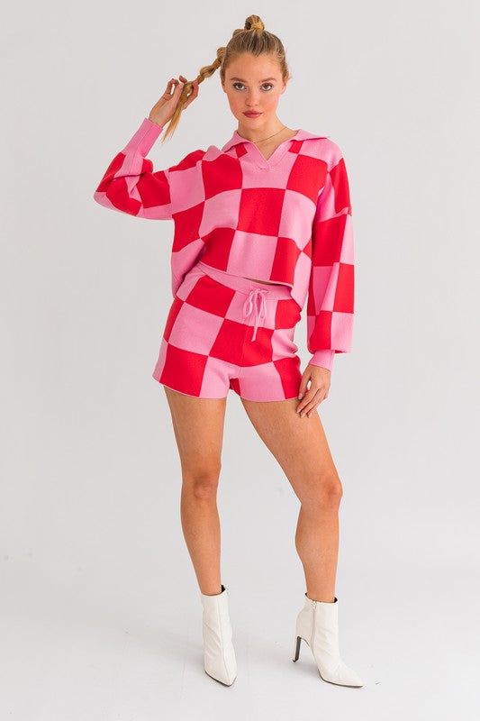 CHECKERED SWEATER PULLOVER