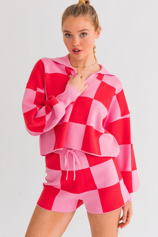 CHECKERED SWEATER PULLOVER