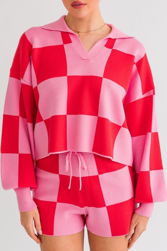 CHECKERED SWEATER PULLOVER