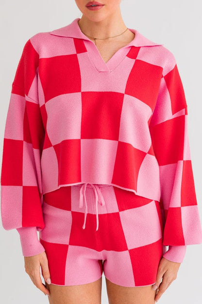 CHECKERED SWEATER PULLOVER