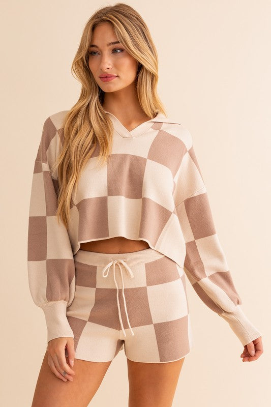 CHECKERED SWEATER PULLOVER