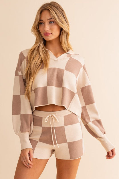 CHECKERED SWEATER PULLOVER
