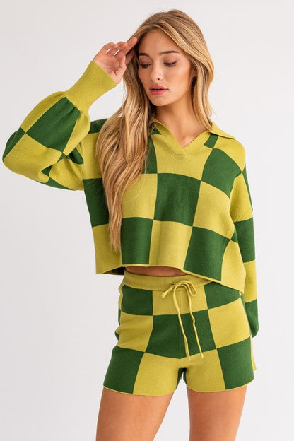 CHECKERED SWEATER PULLOVER