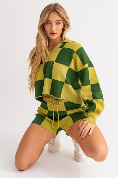 CHECKERED SWEATER PULLOVER