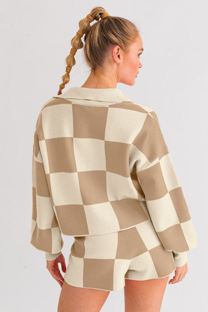 CHECKERED SWEATER PULLOVER