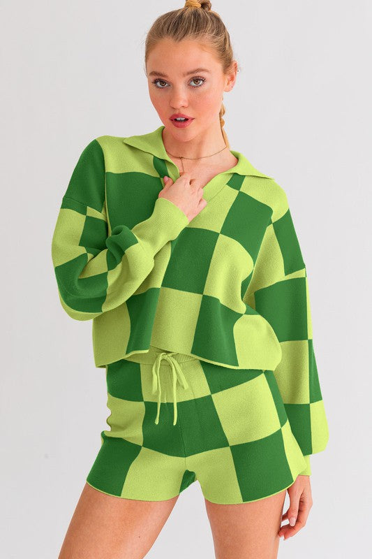 CHECKERED SWEATER PULLOVER
