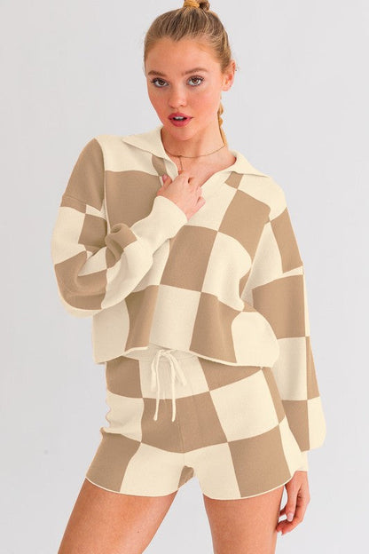 CHECKERED SWEATER PULLOVER