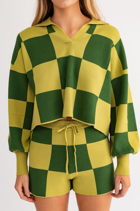 CHECKERED SWEATER PULLOVER
