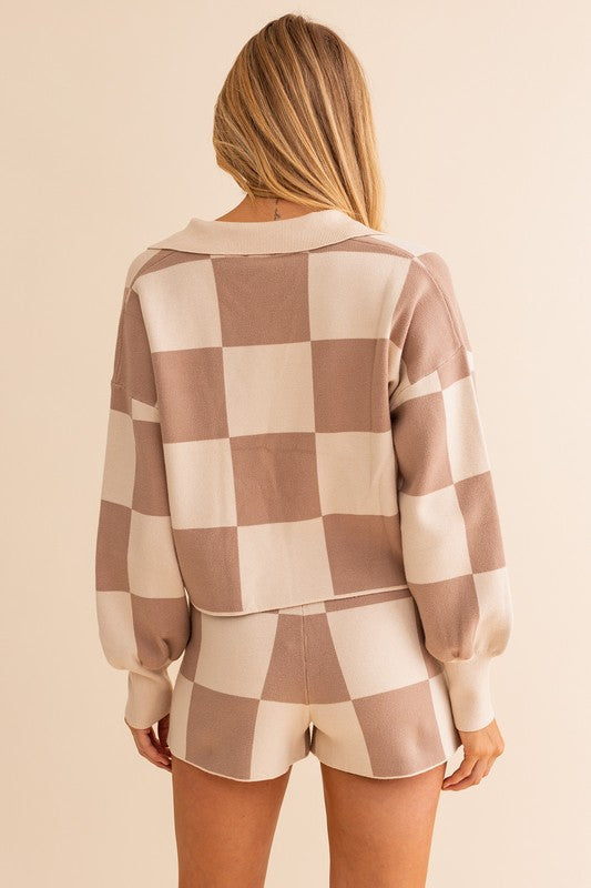 CHECKERED SWEATER PULLOVER
