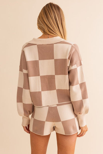 CHECKERED SWEATER PULLOVER