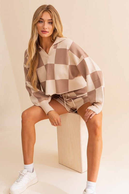 CHECKERED SWEATER PULLOVER