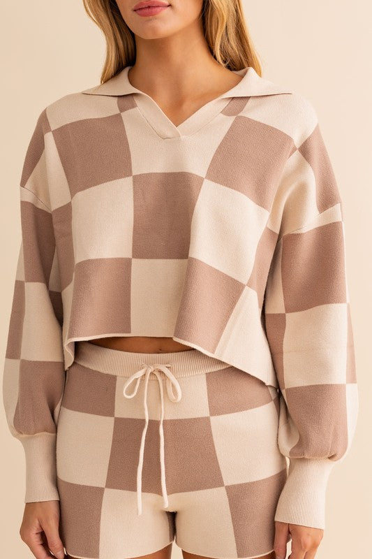 CHECKERED SWEATER PULLOVER
