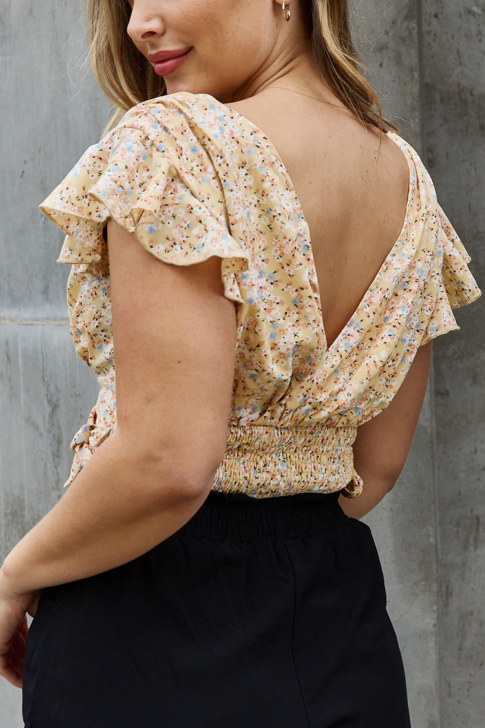 HEYSON Your Hidden Gem Floral Printed Cropped Blouse