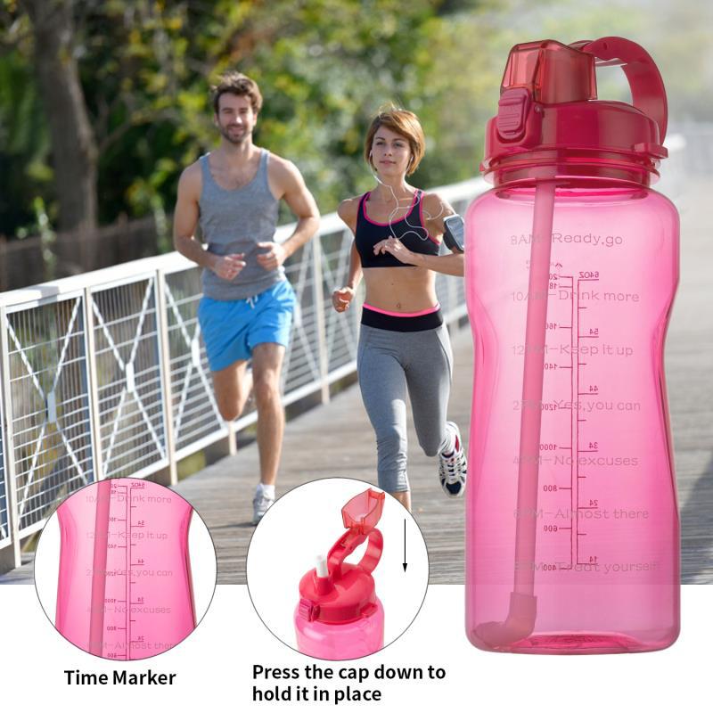 Motivational 64OZ Motivational Water Bottle- Random Color