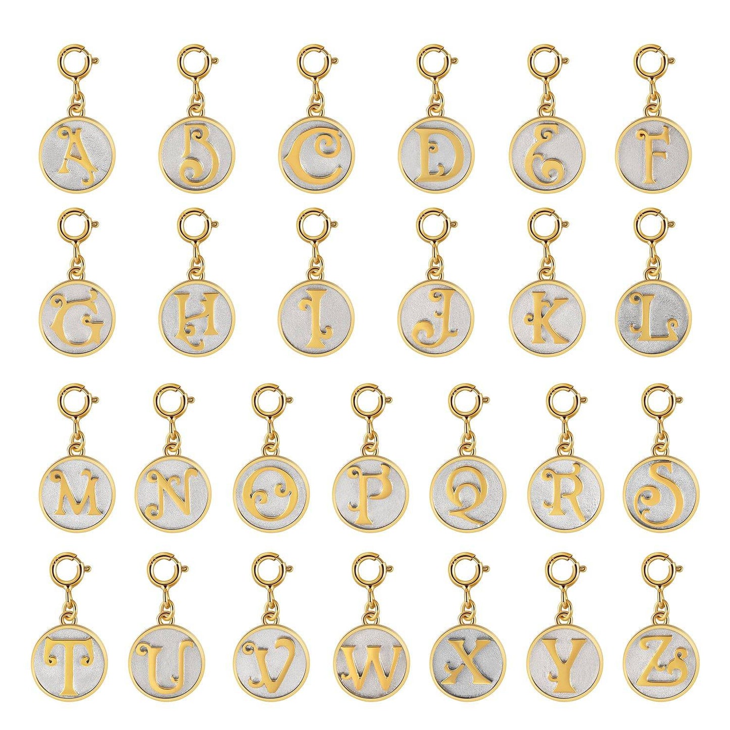 Saints Dainty Fancy Initial Clip on Pendant A-Z
