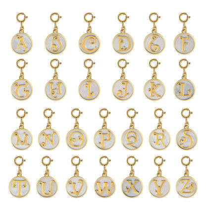 Saints Dainty Fancy Initial Clip on Pendant A-Z