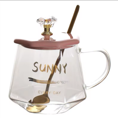 Heated Glass Mug Set with Warming Pad and Spoon